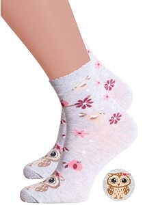 Bavlněné ponožky s obrázkem Steven 812099 sv.šedá