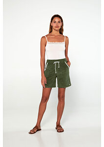 Krátké dámské froté kalhoty Vamp 20554 zelené