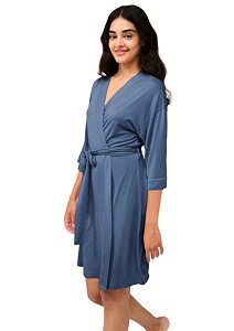 Dámský župan s krátkým rukávem Vamp 22009 blue raf