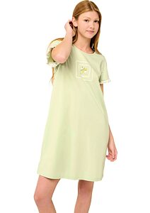 Bavlněná letní noční košile s potiskem na hrudi Vamp 22234 green fog