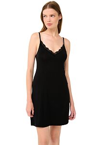 Dámská mikromodalová noční košilka s krajkou Vamp 22803 black