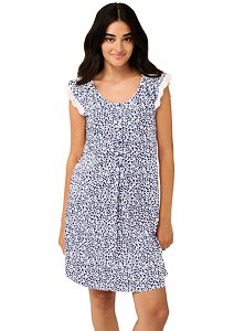 Bavlněná kojící a těhotenská noční košile Vamp 22220 blue peony