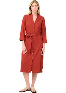 Letní šaty Vamp z popelínu s knoflíky 22458 red chili