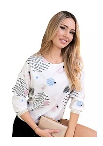 Dámská vzorovaná halenka M. Hajdan BL1220 modrý kruh