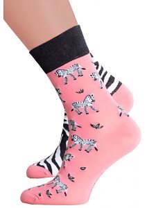 Bavlněné ponožky s obrázkem Steven 54078 zebra
