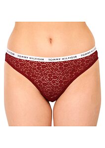 Krajková tanga Tommy Hilfiger UW0UW04514 bordó