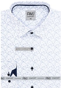 Elegantní společenská košile AMJ Comfort 1313 bílo-modrá
