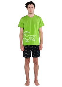 Pánské pyžamo Vamp s krátkým rukávem 20600 green acid