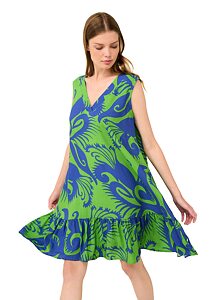 Letní šaty Vamp bez rukávů z popelínu s potiskem Sea Life 22421 green jolly