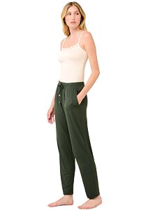 Dlouhé dámské letní kalhoty Vamp 22102 green ivy