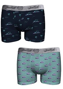 Bavlněné boxerky pro muže John Frank JF2BEF38 navy-mint