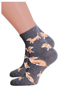 Bavlněné ponožky s obrázky Steven 826099 šedé