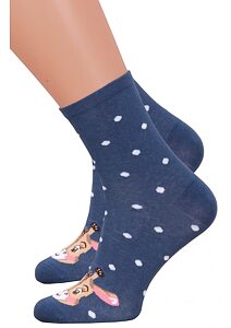 Bavlněné ponožky s obrázky Steven 856099 jeans