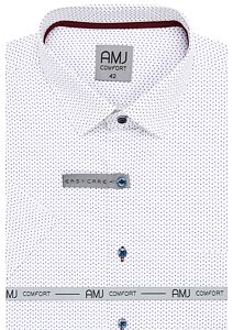 Pánská košile AMJ s krátkým rukávem Comfort slim VKSBR 1357 bílo-navy