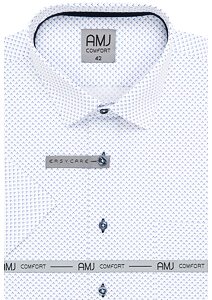 Vzorovaná pánská košile AMJ Comfort VKBR 1358 bílo-modrá