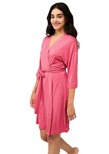 Dámský župan s krátkým rukávem Vamp 22009 rose taupe