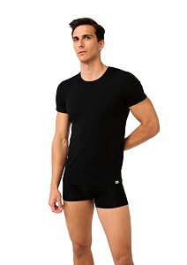 Pánské tričko Vamp Micromodal s krátkým rukávem 22850 black