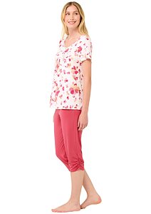 Dokonalé dámské pyžamo Vamp s knoflíkovou légou 22061 rose taupe
