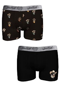 Bavlněné boxerky pro muže John Frank JF2BEF43 černé - 2pack