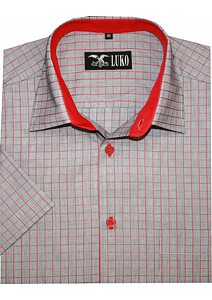 Pánská košile Luko 144104 - červená kostka červená kostička