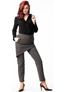 Luxusní dámské kalhoty Fashion Mam 31777 šedá
