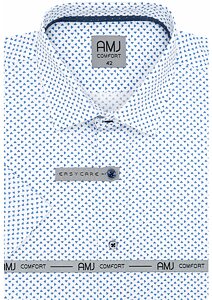 Košile pro muže s krátkým rukávem AMJ Comfort VKBR 114 bílá s tiskem