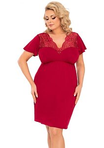 Krajková noční košilka Donna Doris Plus bordo