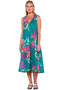 Letní květinové šaty Vamp bez rukávů 20423 zelené
