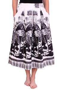 Designová dlouhá sukně H&G 4911 černobílá