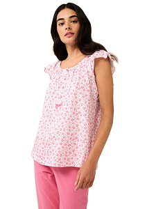Bavlněné dámské pyžamo s volánky Vamp 22251 pink dove