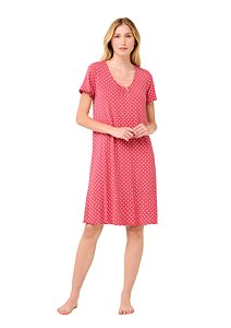 Letní puntíkovaná noční košile Vamp 22073 rose taupe