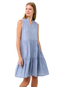 Letní šaty Vamp bez rukávů s výstřihem do V 22881 blue infinity