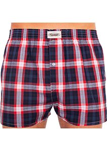 Moderní plátýnkové trenýrky Climber 3100C73 navy red kostka