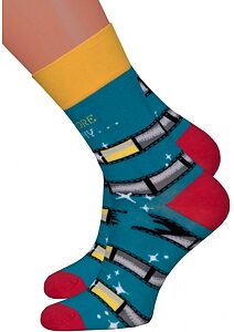 Dámské ponožky s obrázky More 17078 tm.tyrkys