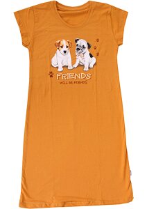 Dívčí košilka s krátkým rukávem Cornette Young Dogs medová