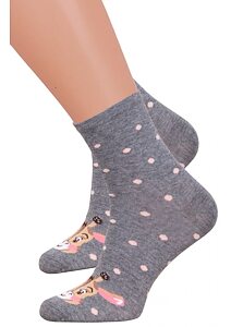 Bavlněné ponožky s obrázky Steven 855099 šedé