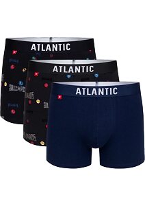 Boxerky pro muže Atlantic 3MH-011 3pack grafit - modré