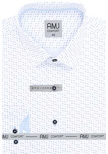 Společenská košile pro muže AMJ Comfort VDBR 1323 bílo-modrá