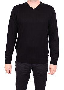 Pánský svetr s véčkovým výstřihem  Jordi 832 černá