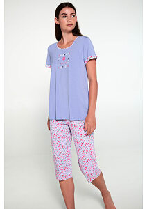 Květované dámské pyžamo Vamp s krátkými rukávy 20268