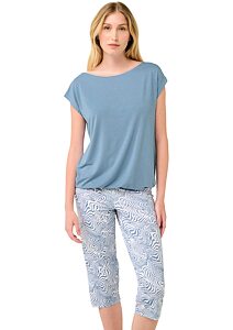 Dámské letní pyžamo Vamp s širokým výstřihem 22015 blue serene