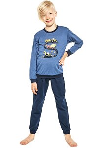 Dlouhé pyžamo pro kluky Cornette Kids Road jeans