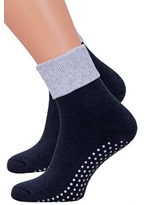 Bavlněné ponožky s protiskluzem Steven 24126 jeans