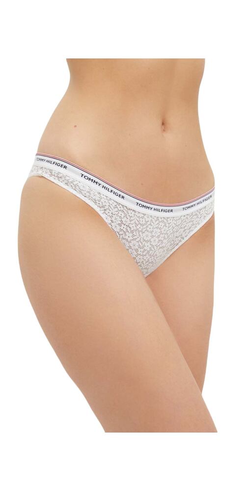 Krajkové klasické  kalhotky Tommy Hilfiger UW0UW04897 bílé