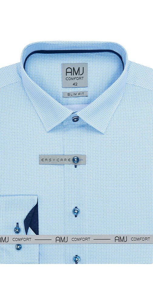 Pánská košile AMJ Comfort Slim Fit VDSBR 1321 sv.modrá