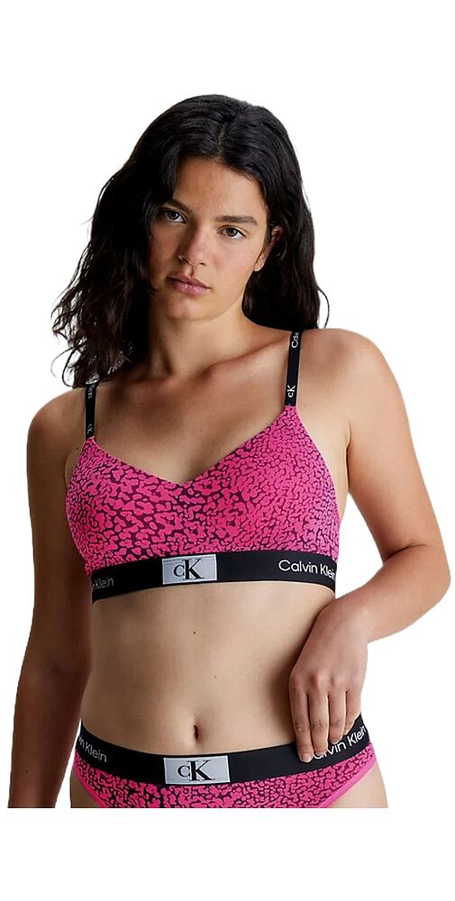 Podprsenka Calvin Klein Bralette collection 1996 QF7218E pink vzor