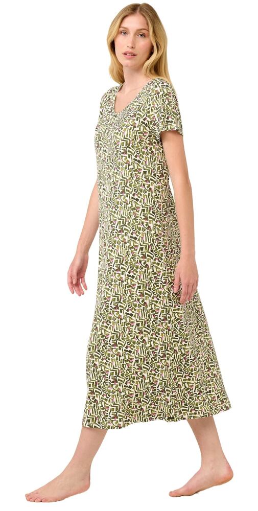 Letní noční košile s krátkým rukávem Vamp 22037 green ivy