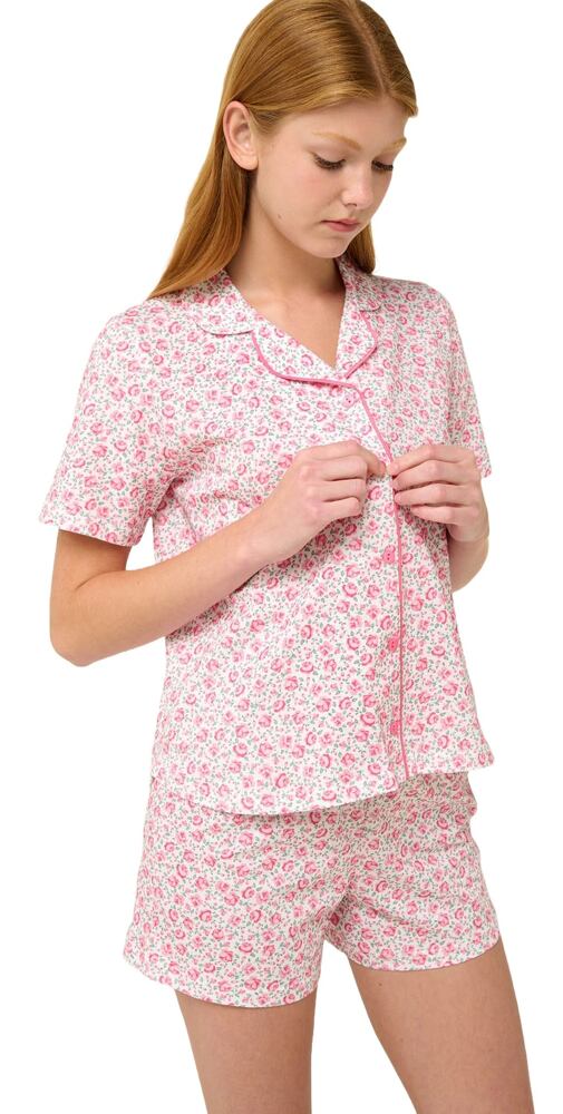 Bavlněné dámské pyžamo s knoflíky Vamp 22253 pink dove
