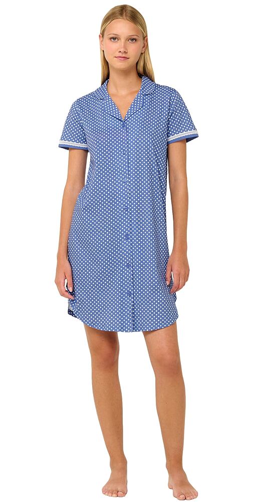 Pohodlná letní noční košile Vamp s knoflíky 22214 blue irirs