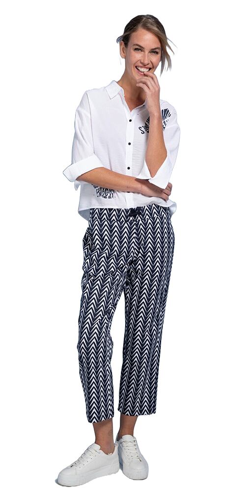 Dámské kalhoty Kenny S. ve střihu Pearl 47208 se vzorem